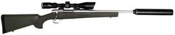 Buy 7mm-08 Howa 1500 Stainless Hogue 20" with Scope & Silencer in NZ New Zealand.