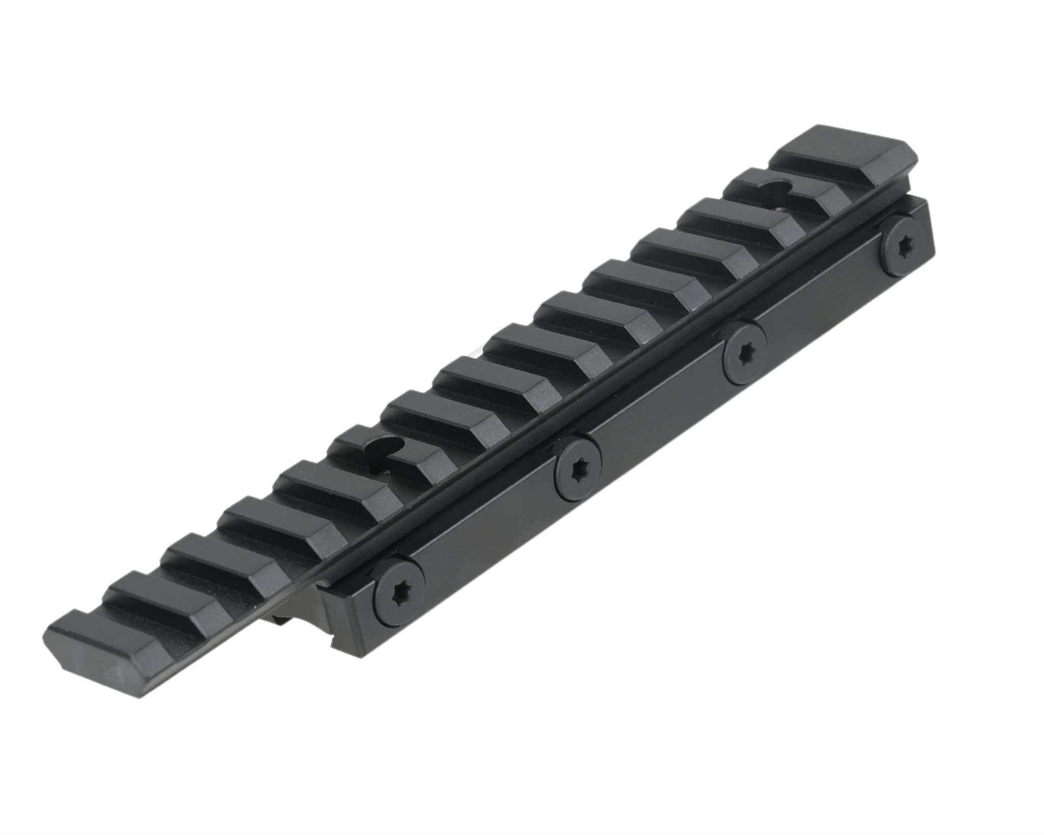 thumbnail image 2 of 2-Pack 3-Slot High Riser Scope Base Mount For 20mm Picatinny Rail – Adjustable Steel, Black 2 of 3