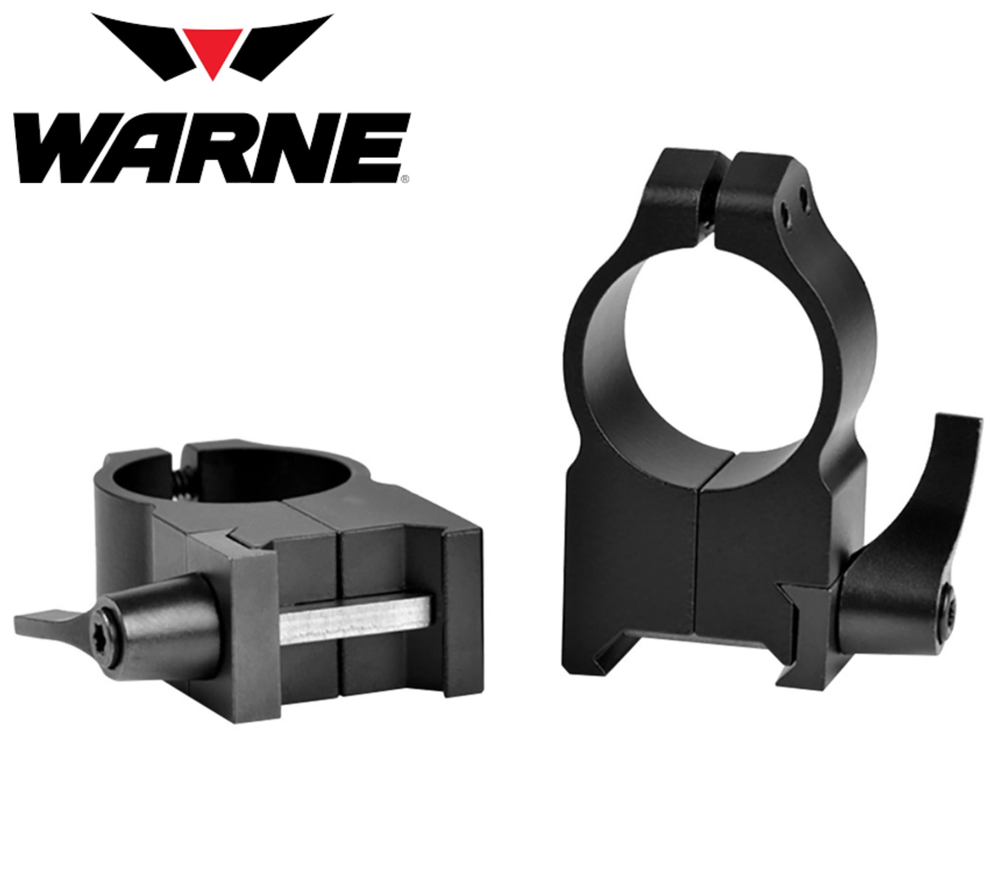 WARNE 1 Rimfire Rings Medium Height Matte Black - For
