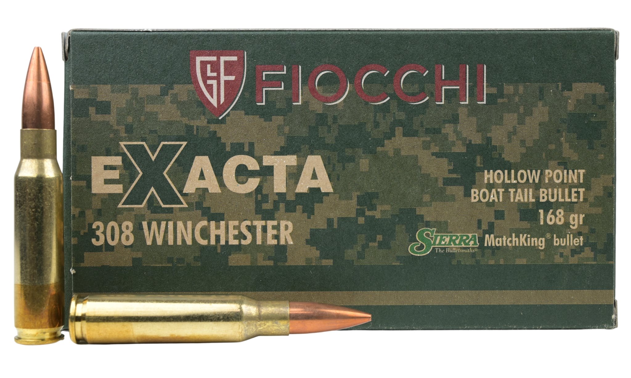 Fiocchi 308 Exacta 168gr Hollow Point Boat Tail Sierra Matchking