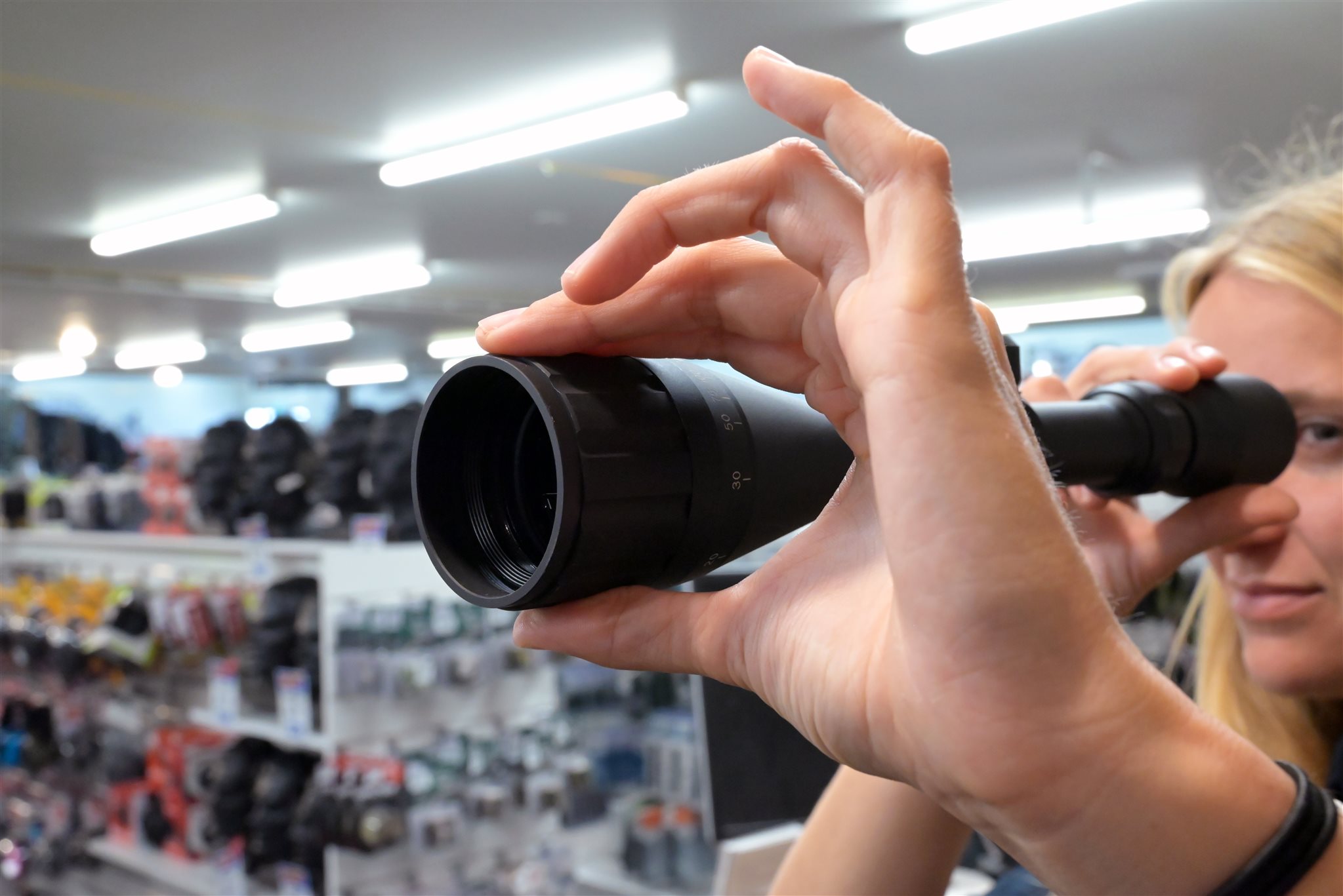 Air rifle scope showing adjustable objective lens and focus dial