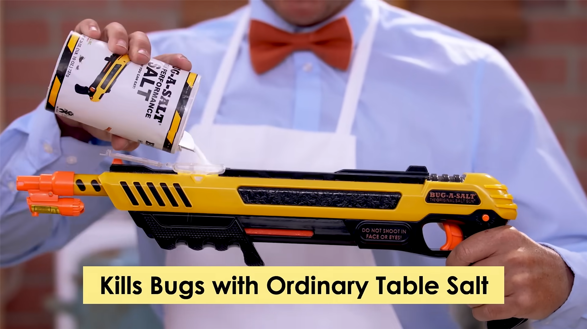Bug-A-Salt 3.0 fly eliminator shooting table salt at insects