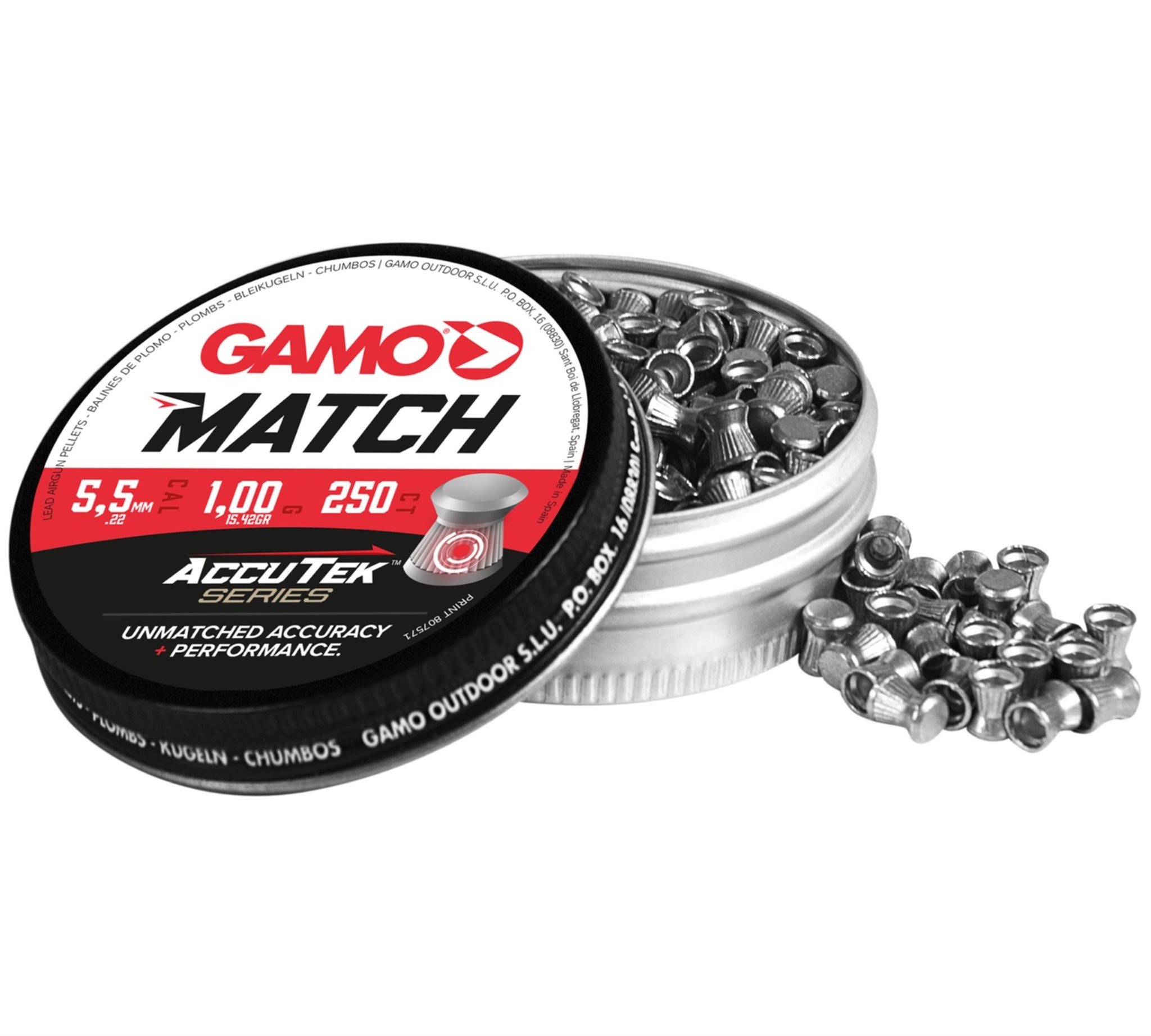 Gamo .22 Match AccuTek 15.42gr precision target pellets