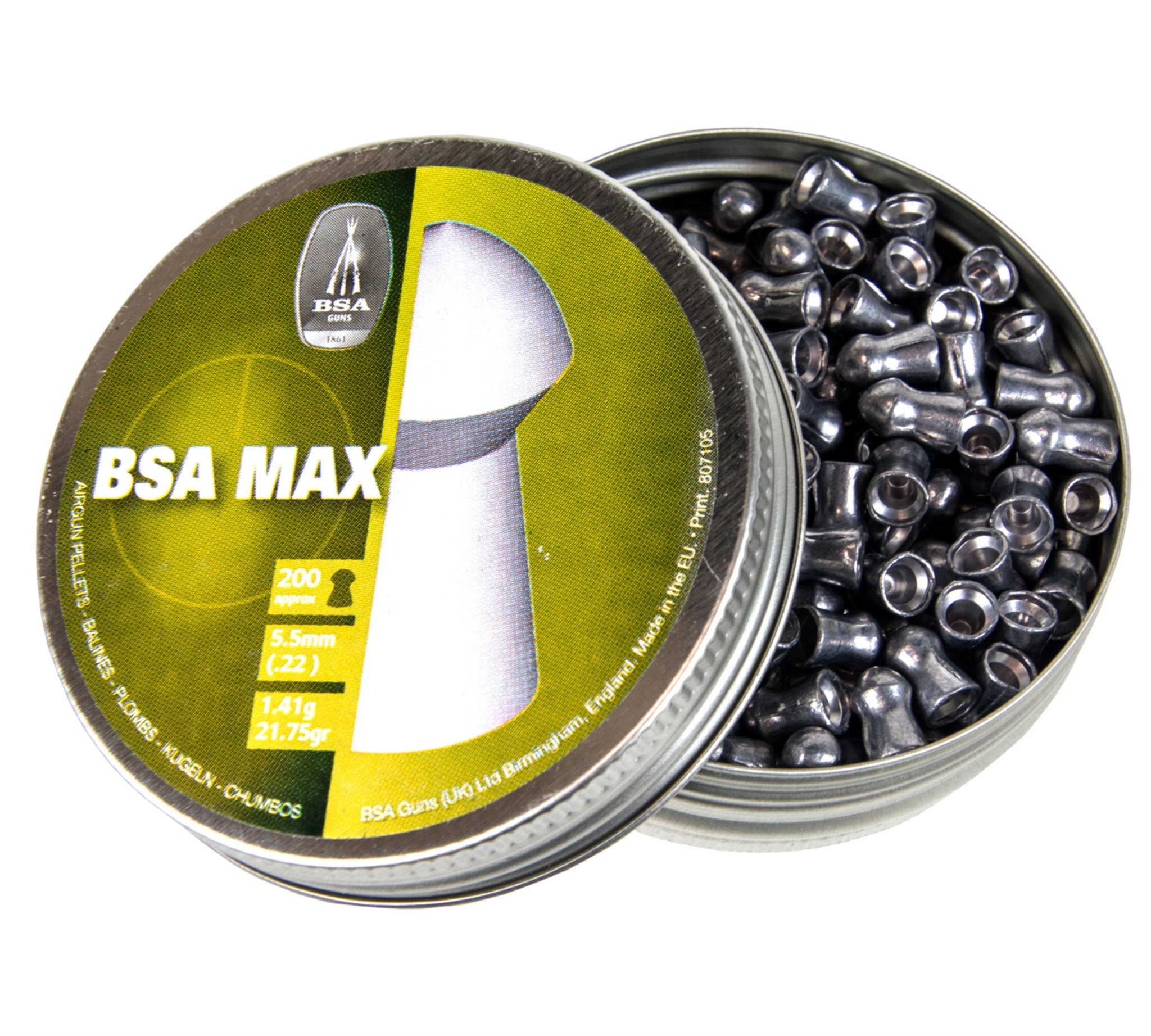 BSA .22 Max Metal pellets for long-range target shooting