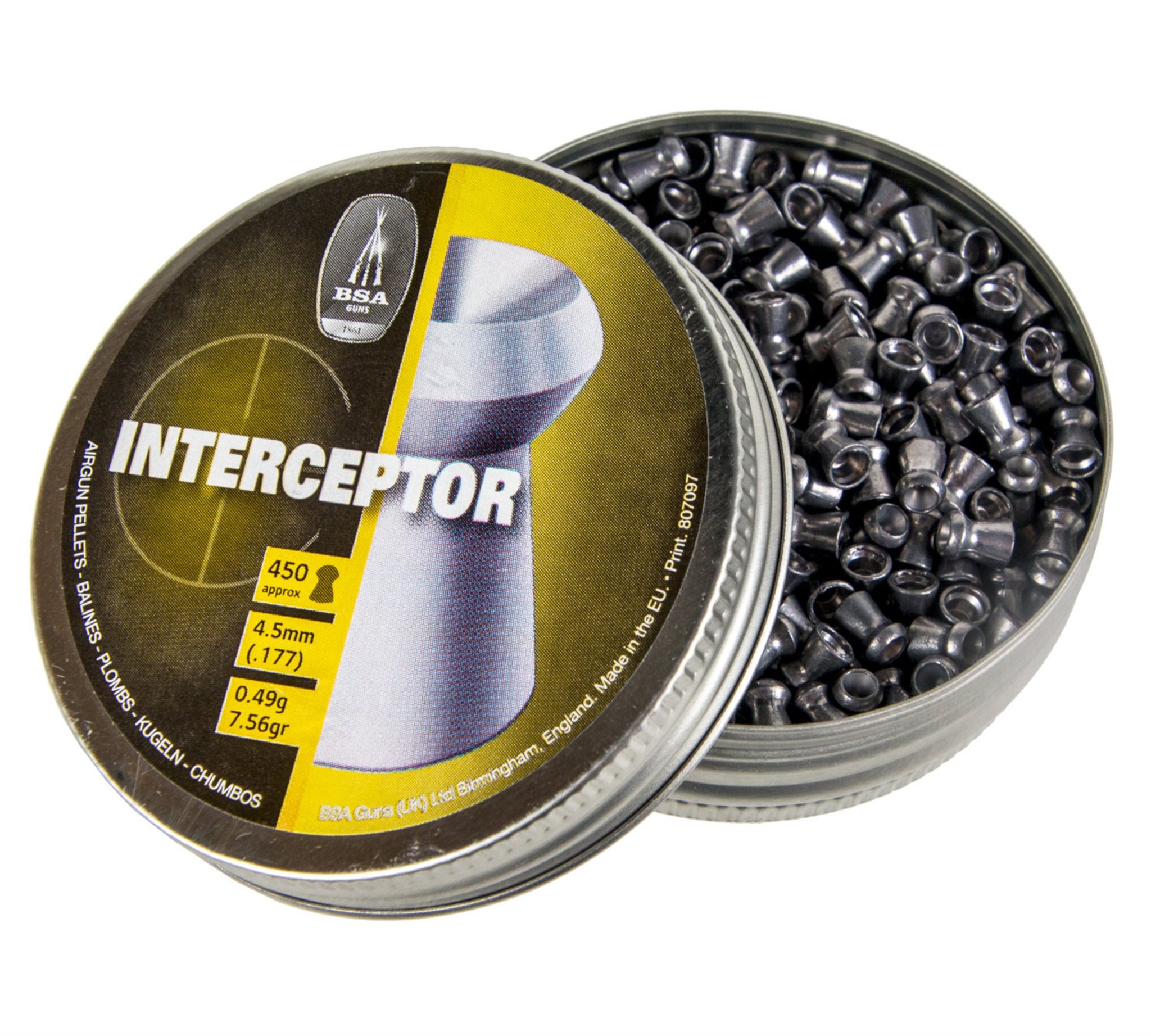 BSA .177 Interceptor pellets for close-range accuracy