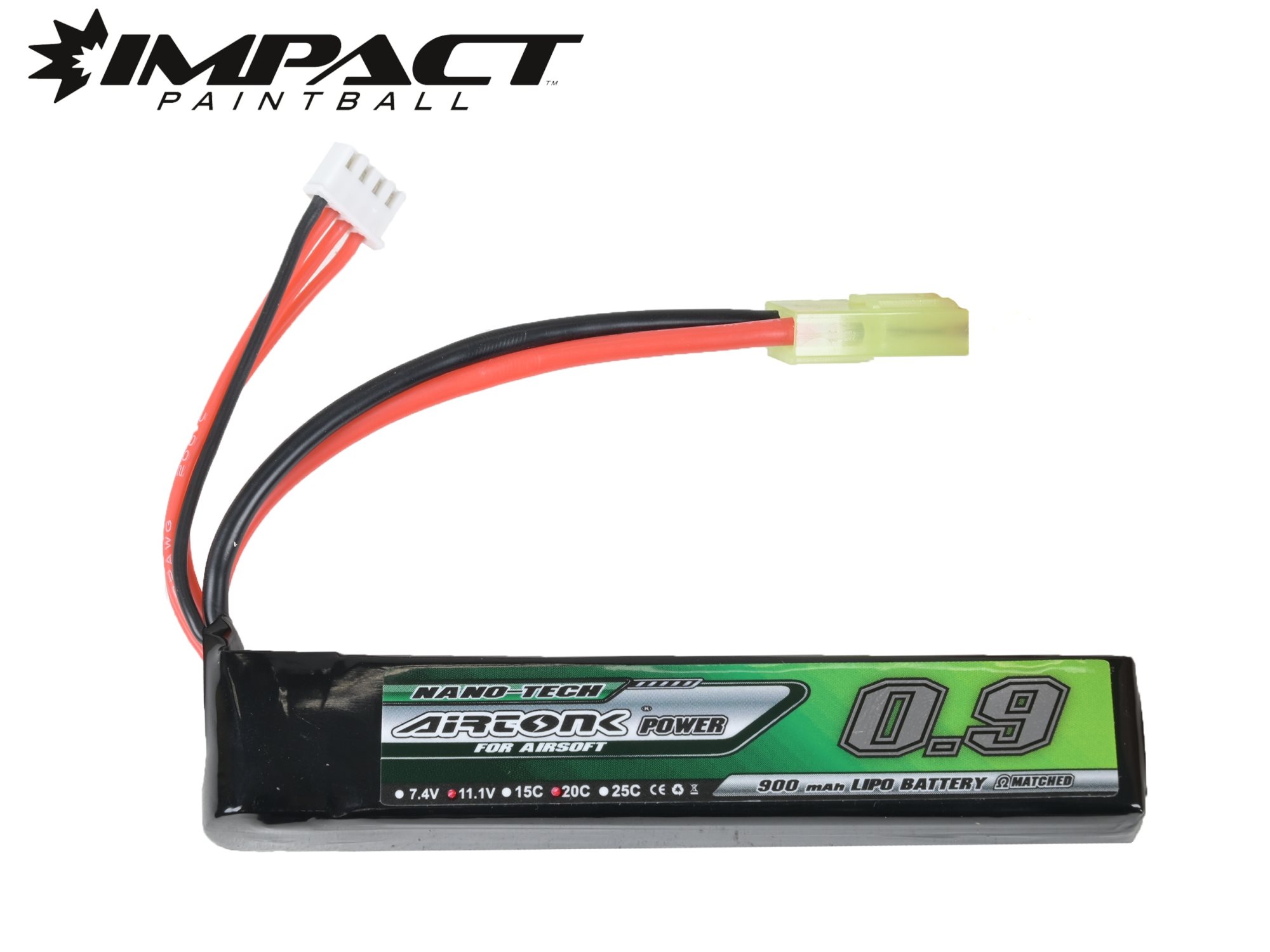 Impact Lithium Battery for Airsoft 11.1v 900mAh High Amp NZ