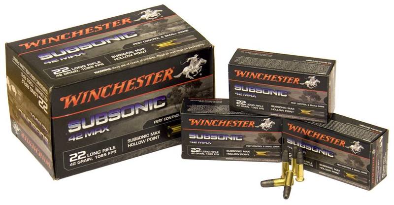 Buy 22 LR Winchester 42gr Subsonic 42 Max HP in NZ New Zealand.