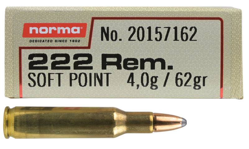 Buy 222 Norma 62gr SP Semi-Pointed 20 Rounds in NZ New Zealand.