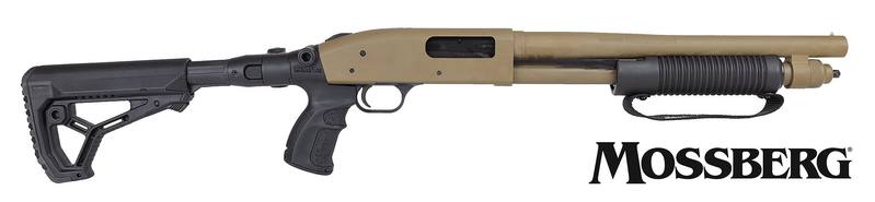 Buy 12ga Mossberg Shockwave 590S FDE 14" Cylinder Choke with Adjustable Stock in NZ New Zealand.