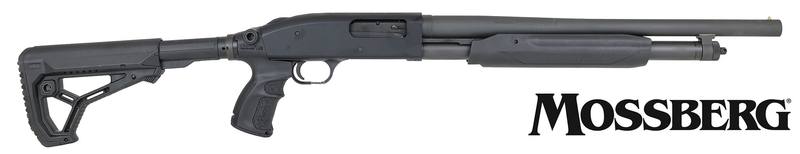 Buy 12ga Mossberg 500 18.5" Parkerised with FAB Pistol Grip Adjustable Stock in NZ New Zealand.