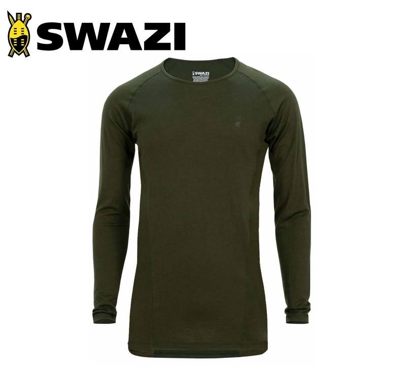 Buy Swazi Hoodoo Merino Long Sleeve Shirt - Olive in NZ New Zealand.