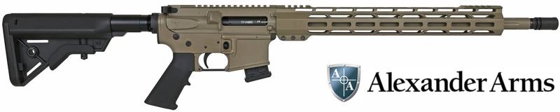 Buy 17HMR Alexander Arms AAR17 Flat Dark Earth Cerakote 18" Threaded & Fluted in NZ New Zealand.