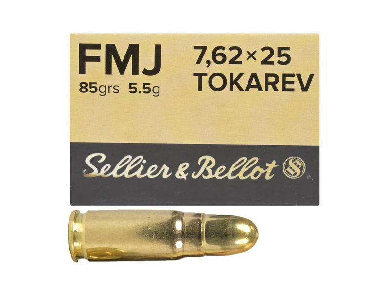 Buy Sellier & Bellot 7.62x25 Tokarev 85gr FMJ 50 Rounds in NZ New Zealand.