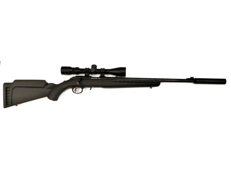 Buy 22 Ruger American Blued Synthetic with Tasco 3-9x40 Scope & Silencer in NZ New Zealand.