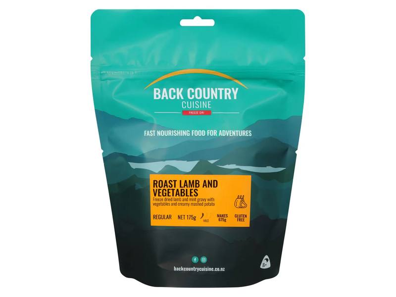 Buy Back Country Cuisine Freeze Dri Meal: Roast Lamb and Vegetables in NZ New Zealand.