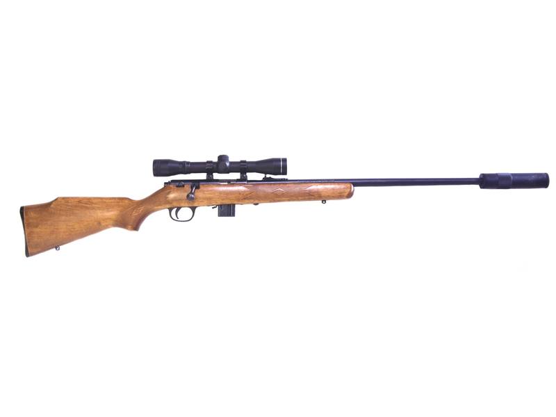 Buy 22 Mag Marlin 25N Blued Wood with Scope and Silencer in NZ New Zealand.