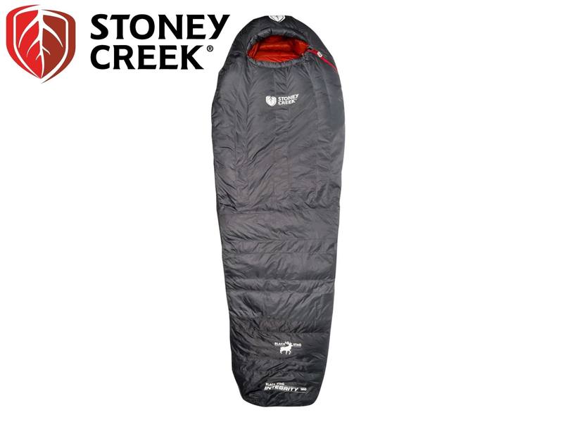 Buy Stoney Creek Sleeping Bag Black Stag Integrity 750 in NZ New Zealand.