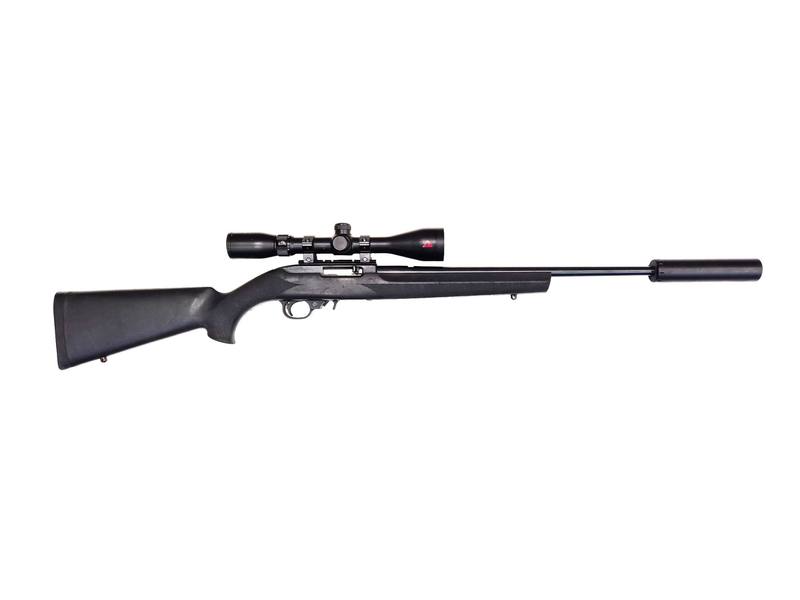 Buy 22 Ruger 10/22 Blued Hogue with Silencer and Scope in NZ New Zealand.
