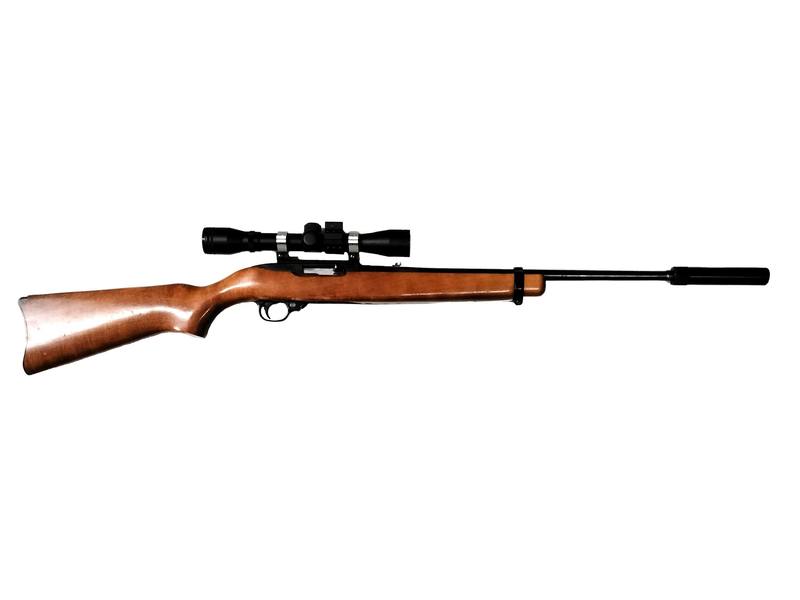 Buy 22 Ruger 10/22 Blued Wood 18" with Scope and Silencer in NZ New Zealand.