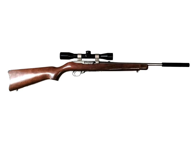 Buy 22 Ruger 10/22 Stainless Wood 14" with Scope and Silencer in NZ New Zealand.