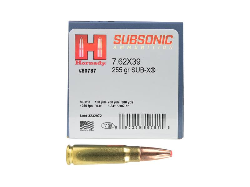 Buy Hornady 7.62x39 Sub-X Subsonic 255gr 20 Rounds in NZ New Zealand.