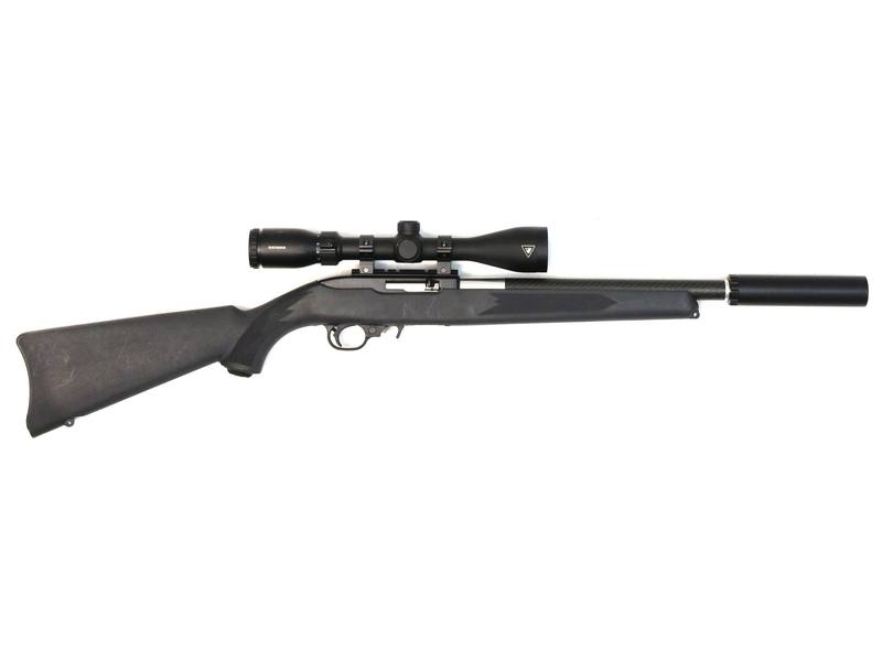 Buy 22 Ruger 10/22 Matte Synthetic Tension Carbon Full Barrel Silencer in NZ New Zealand.
