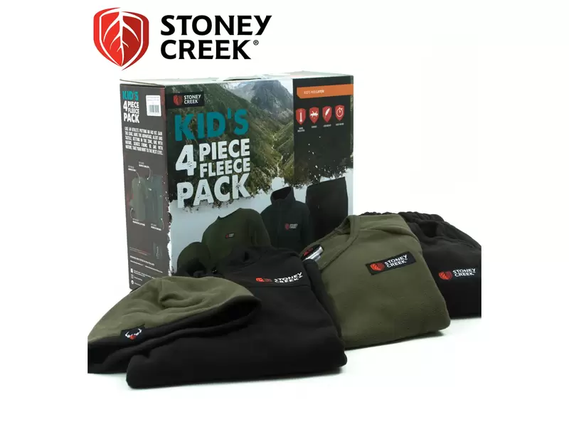 Buy Stoney Creek Kids Fleece Pack 4 Piece Bayleaf/Black in NZ New Zealand.