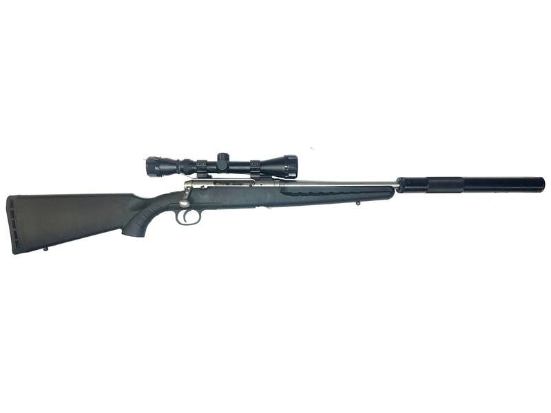 Buy 223 Savage Axis Stainless Synthetic 3-9X40 with Silencer in NZ New Zealand.