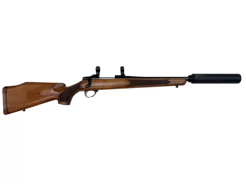 Buy 243 Sako AII Blued Wood Rings Threaded 17" with Silencer in NZ New Zealand.