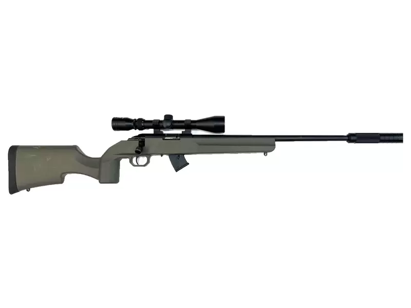 Buy 22 Howa M1100 Blued Synthetic 18" 3-9x40 with Silencer in NZ New Zealand.