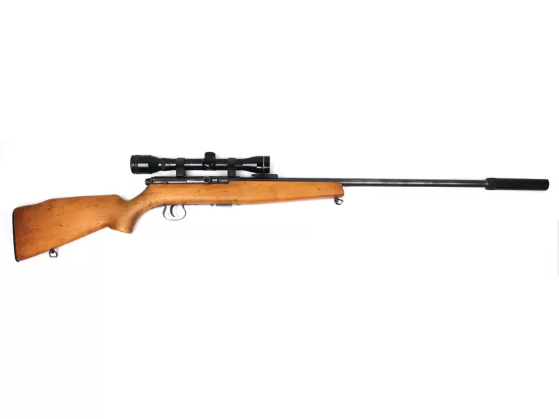Buy 22 Krico 300 Blued Wood 22" Threaded with Scope & Silencer in NZ New Zealand.