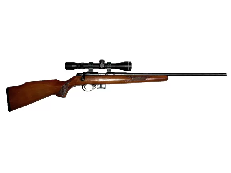Buy 17 HMR Stirling 1700 Blued Wood with Scope in NZ New Zealand.