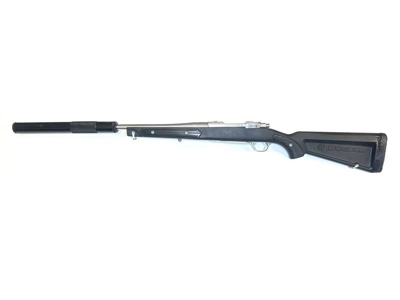 Buy 222 Ruger M77 Mark 2 Stainless Synthetic with Silencer in NZ New Zealand.