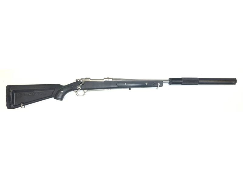 Buy 222 Ruger M77 Mark 2 Stainless Synthetic with Silencer in NZ New Zealand.