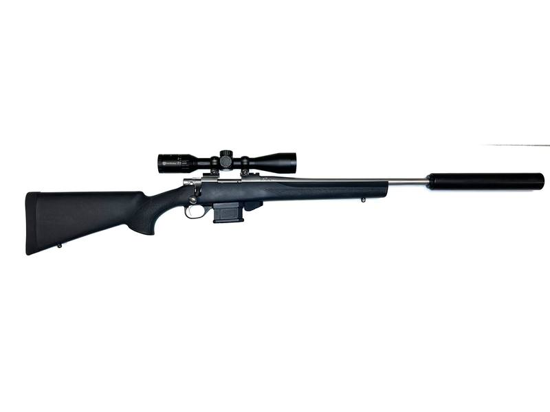 Buy 223 Howa 1500 Mini Stainless Synthetic 20" with Silencer and Scope in NZ New Zealand.