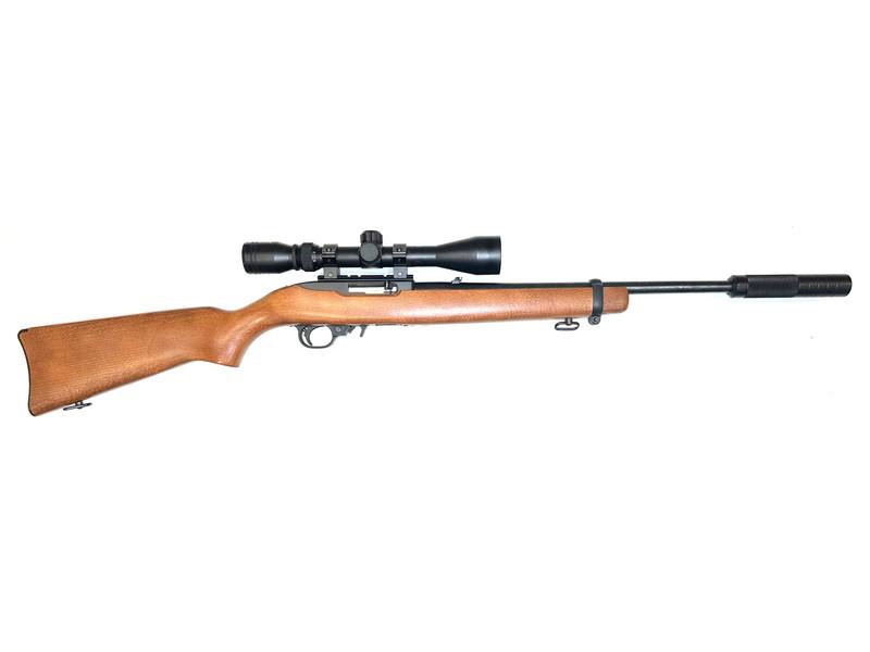 Buy 22 Ruger 10/22 Blued Wood with Silencer and Scope in NZ New Zealand.