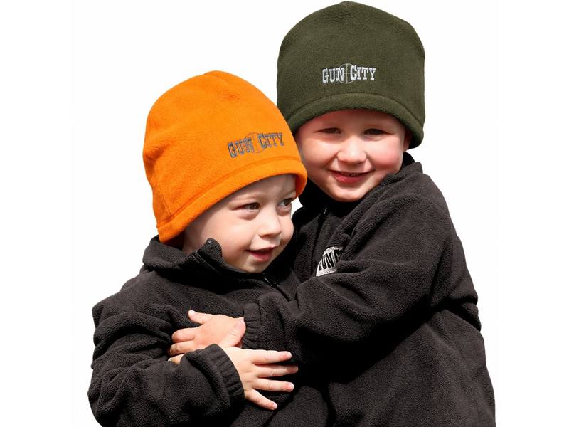 Buy Gun City Kids Micro-fibre Fleece Beanie | Olive or Orange in NZ New Zealand.