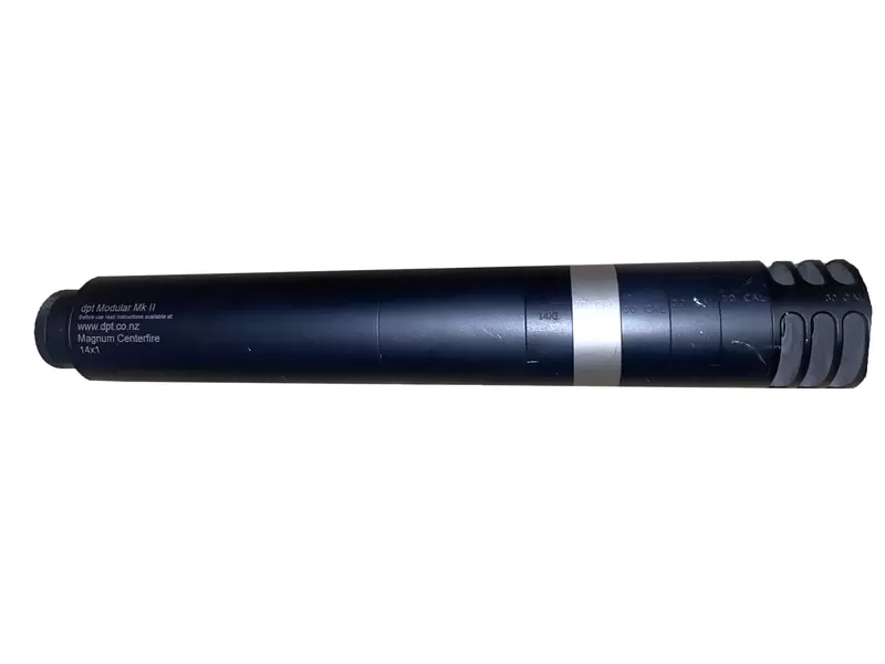 Buy Second Hand DPT Over Barrel 30 Cal Silencer M14x1 Stainless with Brake in NZ New Zealand.