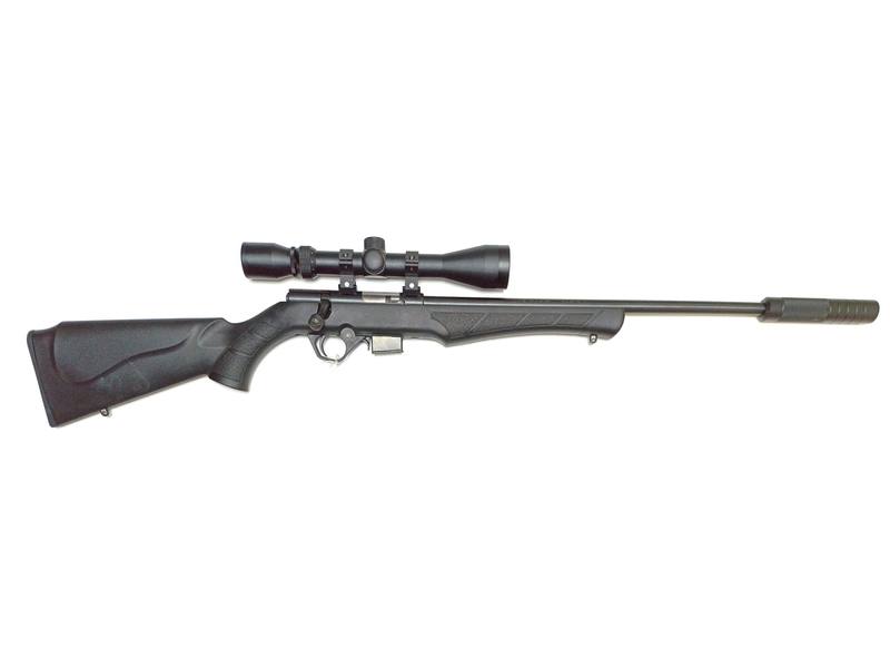Buy 22 Mag Rossi 8122M Blued Synthetic 18" with Scope and Silencer in NZ New Zealand.