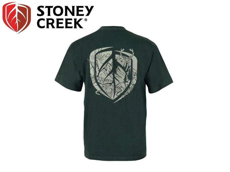 Buy Stoney Creek Proud Outdoors T-Shirt Pine Green in NZ New Zealand.