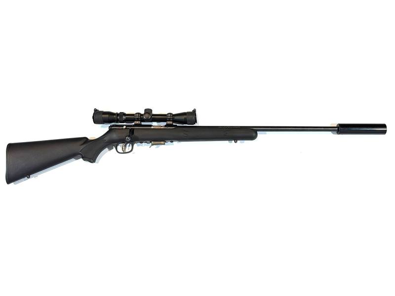 Buy 17 HMR Savage 93R17 Blued Synthetic with Scope and Silencer in NZ New Zealand.