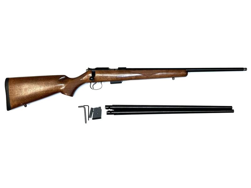 Buy 17HMR CZ 455 American Blued Wood 21" Threaded in NZ New Zealand.