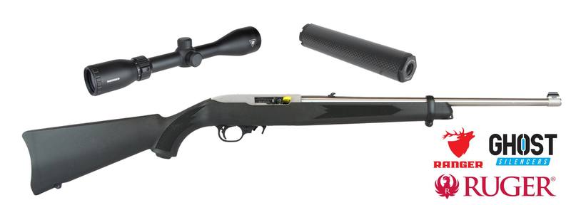 Buy 22 Ruger 10/22 Stainless with Ranger 3-9x42, Ghost Carbon Silencer in NZ New Zealand.