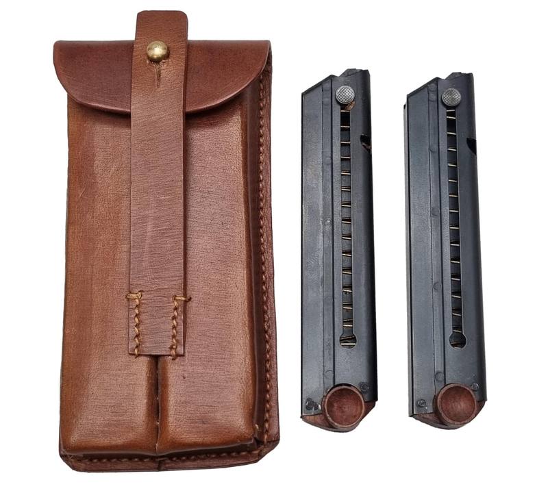 Buy Secondhand Two Luger P08 9mm 8 Round Magazine with Magazine Holder in NZ New Zealand.