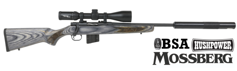 Buy 223 Mossberg MVP Predator Fluted With BSA 2.5-15x50 Scope & Hushpower Silencer in NZ New Zealand.