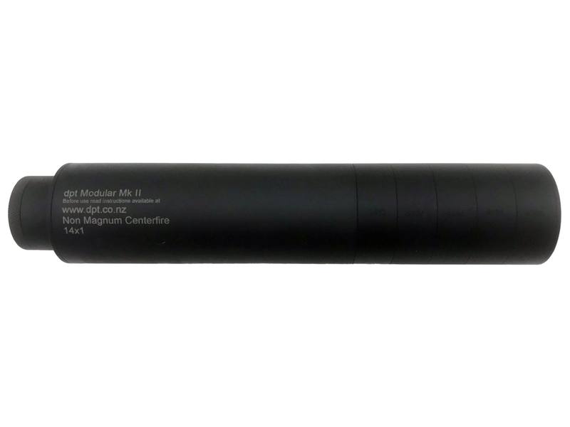 Buy Secondhand DPT Centerfire Over Barrel 6mm M14x1 Thread Silencer in NZ New Zealand.
