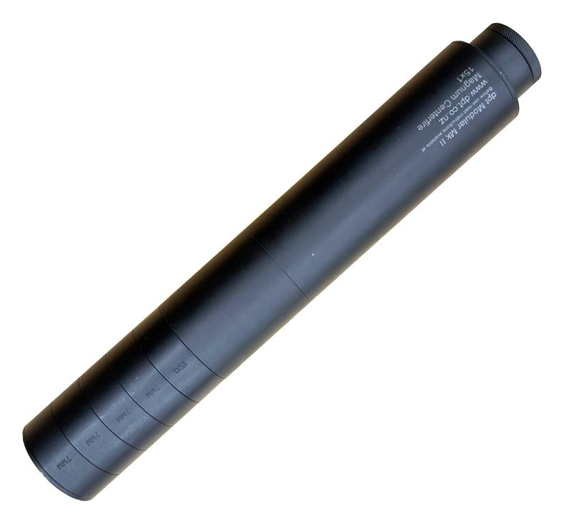 Buy Secondhand DPT Centerfire Over Barrel 7mm M15x1 Thread Silencer in NZ New Zealand.