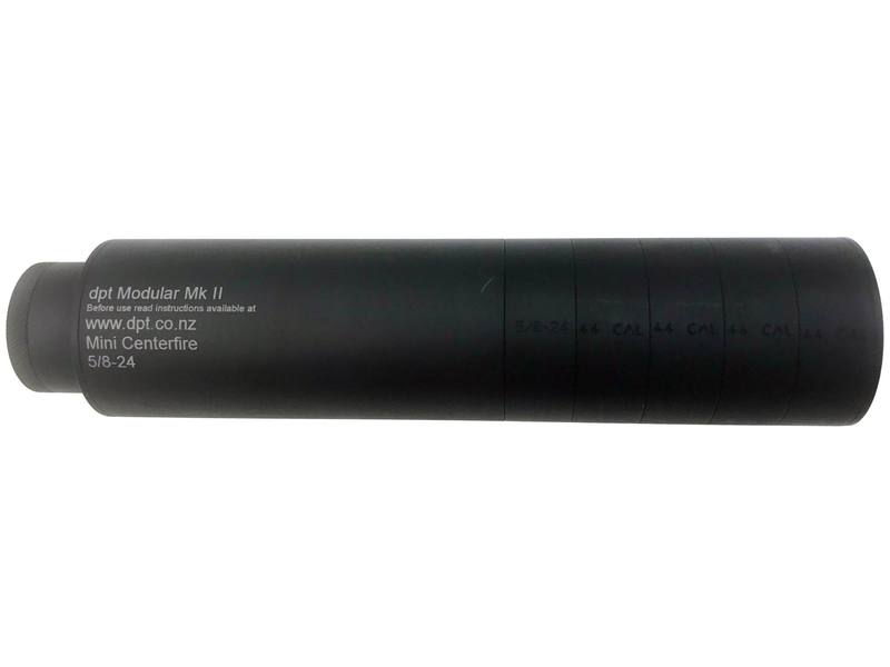 Buy Secondhand DPT Centerfire Over Barrel 44 Cal Mini 5/8x24 Thread Silencer in NZ New Zealand.