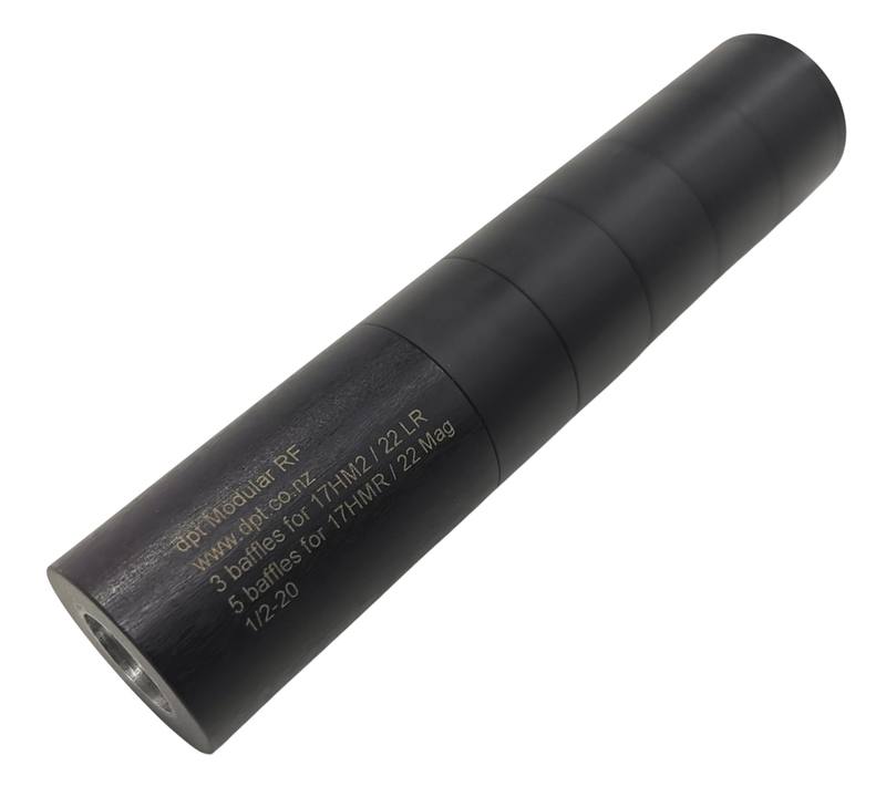 Buy Secondhand DPT Rimfire Muzzle Forward 17 HMR/22 Mag 5/8x24 Thread Silencer in NZ New Zealand.