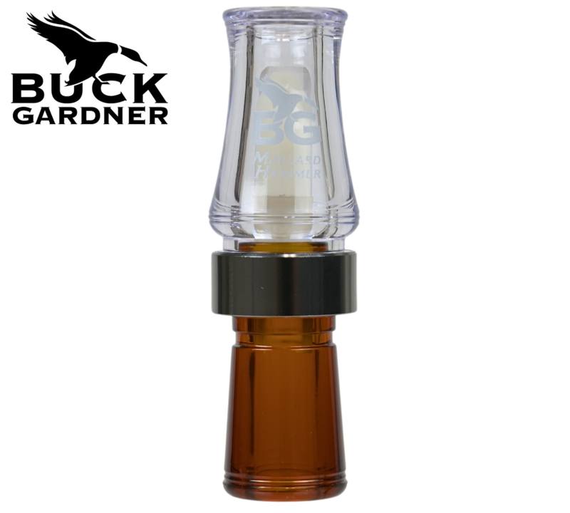 Buy Buck Gardner Duck Call 'Mallard Hammer' Double Reed, Poly | Clear/Bourbon in NZ New Zealand.